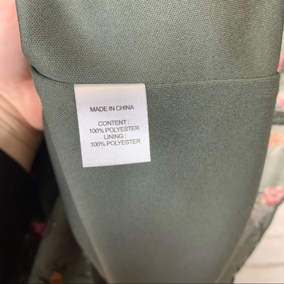 NWT Drew Floral Print High Neck Ruffle Smocked Chiffon Mini Dress Green Small - Picture 10 of 10